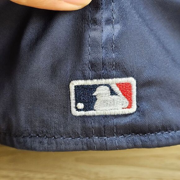 Atlanta Braves New Era 150th Anniversary Hat 59FIFTY Satin Navy Blue Red Limited - Picture 11 of 11